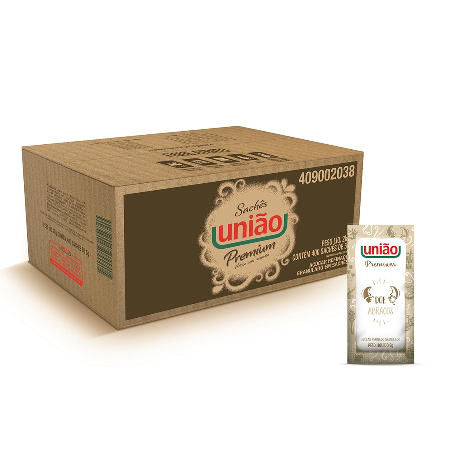 Sachê União Premium - Caixa Açúcar Refinado CX 400 5g